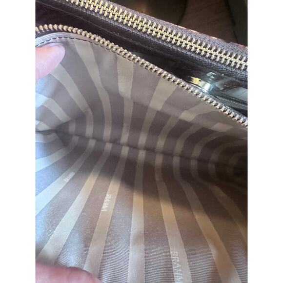 NWOT BRAHMIN SNAKESKIN EMBOSSED LEATHER 2 WAY HANDBAG - Picture 4 of 13